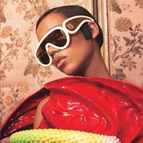 NEW LOEWE LW40108I 25G, LOEWE UNISEX SUNGLASSES WHITE GOLD - Picture 1 of 15